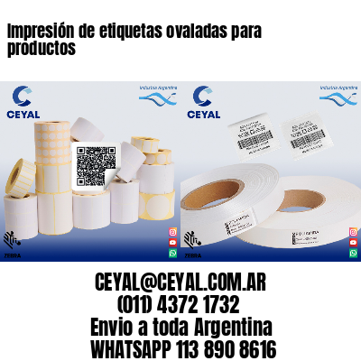 Impresión de etiquetas ovaladas para productos