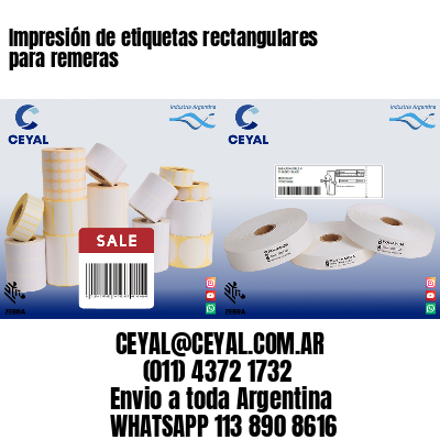 Impresión de etiquetas rectangulares para remeras