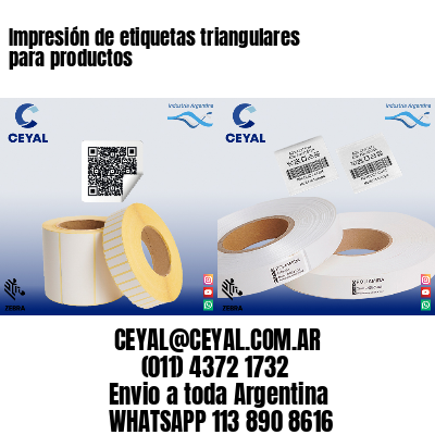 Impresión de etiquetas triangulares para productos