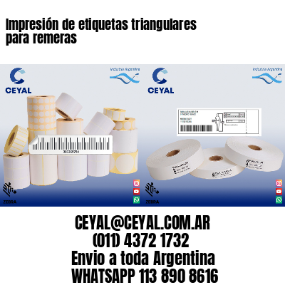 Impresión de etiquetas triangulares para remeras