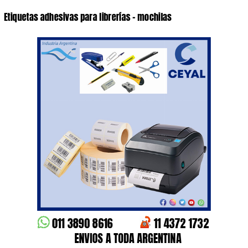 Etiquetas adhesivas para librerías – mochilas