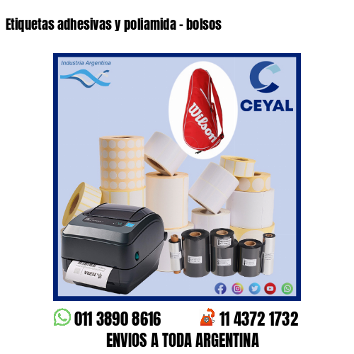 Etiquetas adhesivas y poliamida – bolsos