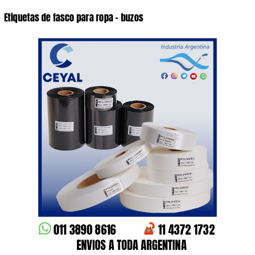 Etiquetas de fasco para ropa – buzos