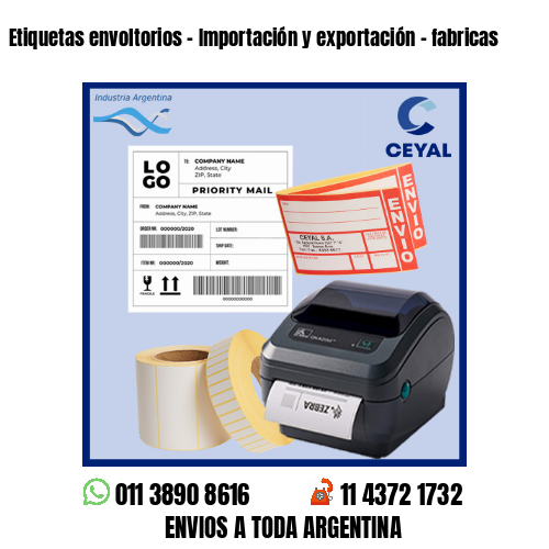 Etiquetas envoltorios – Importación y exportación – fabricas