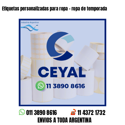 Etiquetas personalizadas para ropa - ropa de temporada
