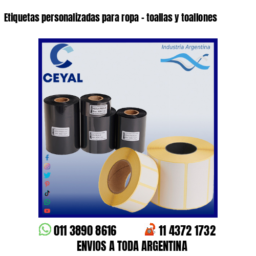 Etiquetas personalizadas para ropa – toallas y toallones
