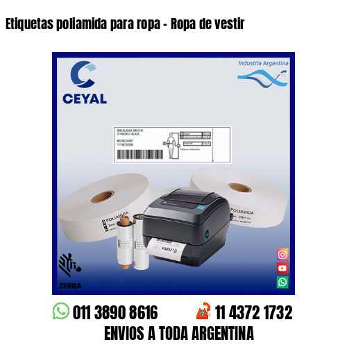 Etiquetas poliamida para ropa – Ropa de vestir
