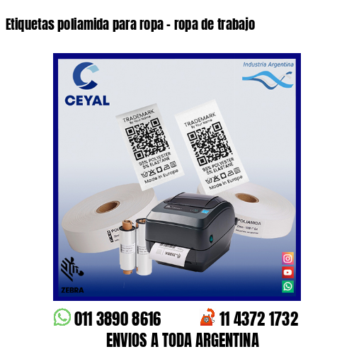 Etiquetas poliamida para ropa – ropa de trabajo