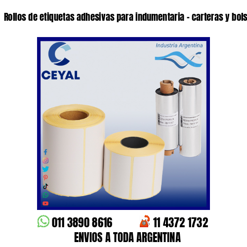 Rollos de etiquetas adhesivas para indumentaria – carteras y bolsos