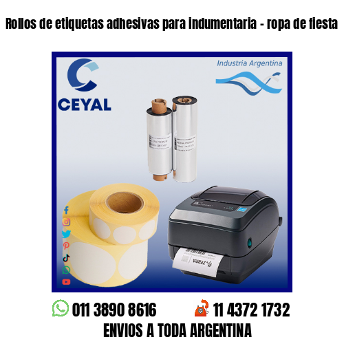 Rollos de etiquetas adhesivas para indumentaria – ropa de fiesta