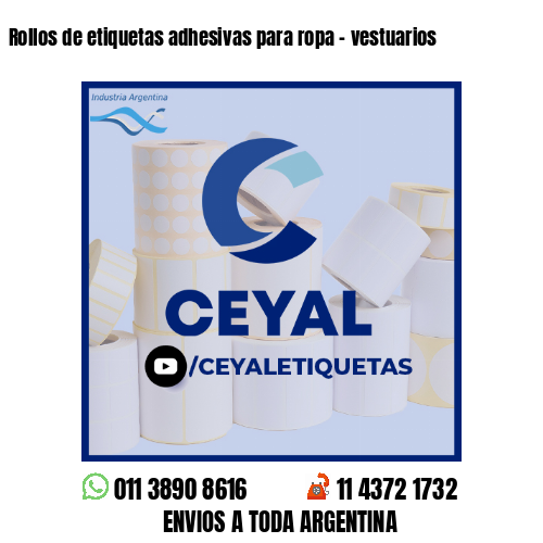 Rollos de etiquetas adhesivas para ropa - vestuarios