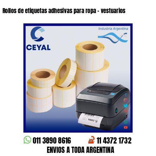 Rollos de etiquetas adhesivas para ropa – vestuarios