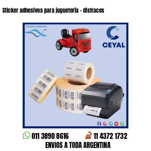 Sticker adhesivos para juguetería – disfraces