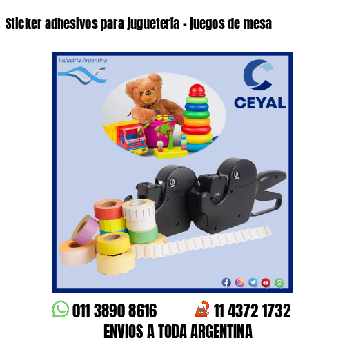 Sticker adhesivos para juguetería – juegos de mesa