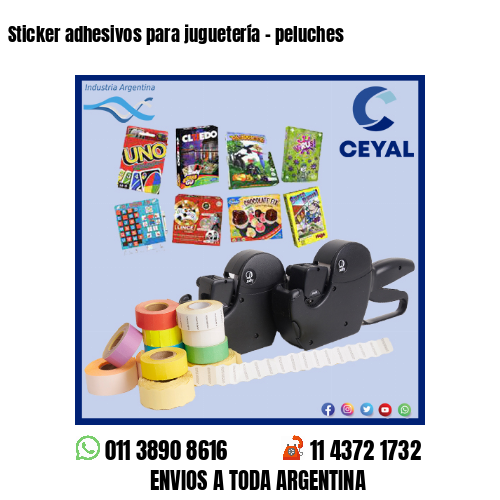 Sticker adhesivos para juguetería – peluches
