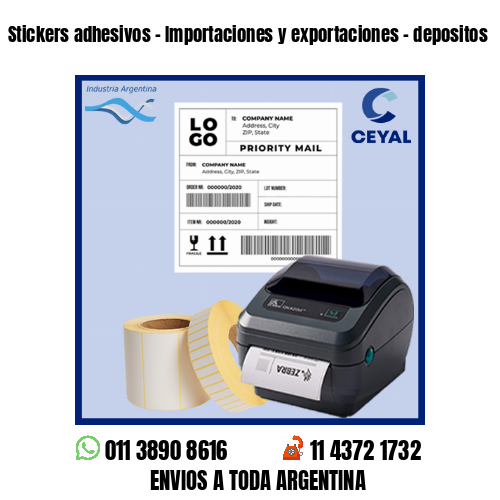 Stickers adhesivos – Importaciones y exportaciones – depositos