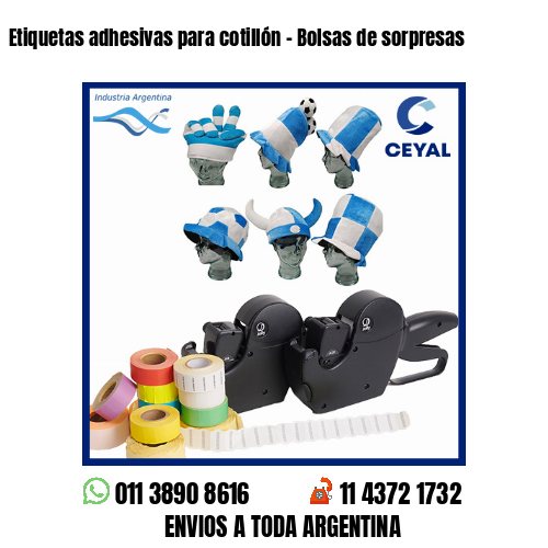 Etiquetas adhesivas para cotillón – Bolsas de sorpresas