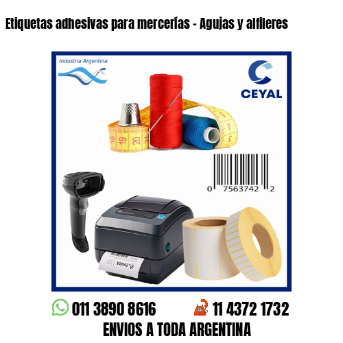 Etiquetas adhesivas para mercerías – Agujas y alfileres
