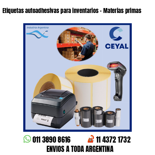 Etiquetas autoadhesivas para inventarios – Materias primas