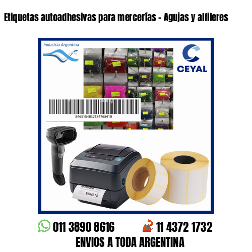 Etiquetas autoadhesivas para mercerías – Agujas y alfileres
