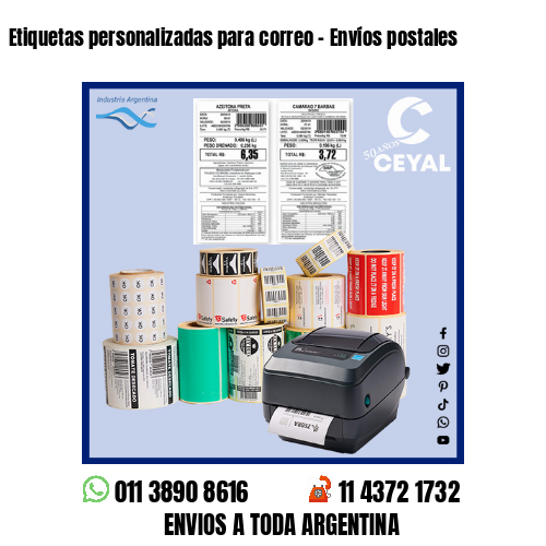 Etiquetas personalizadas para correo – Envíos postales