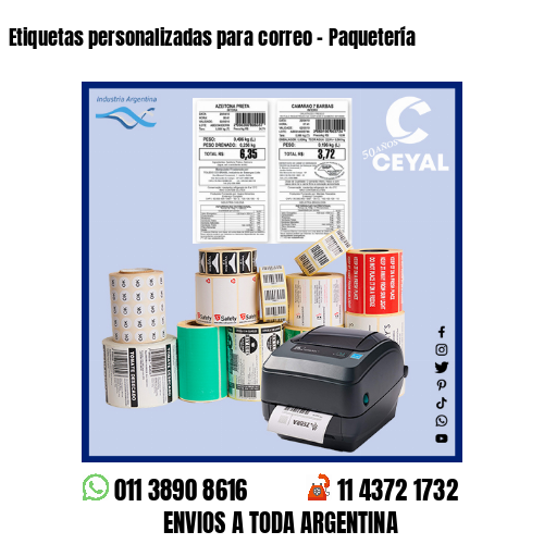 Etiquetas personalizadas para correo – Paquetería