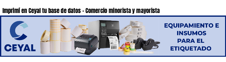 Imprimí en Ceyal tu base de datos - Comercio minorista y mayorista