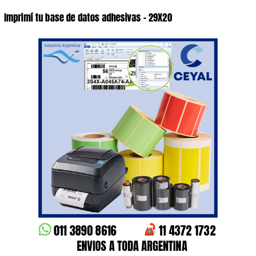 Imprimí tu base de datos adhesivas – 29X20