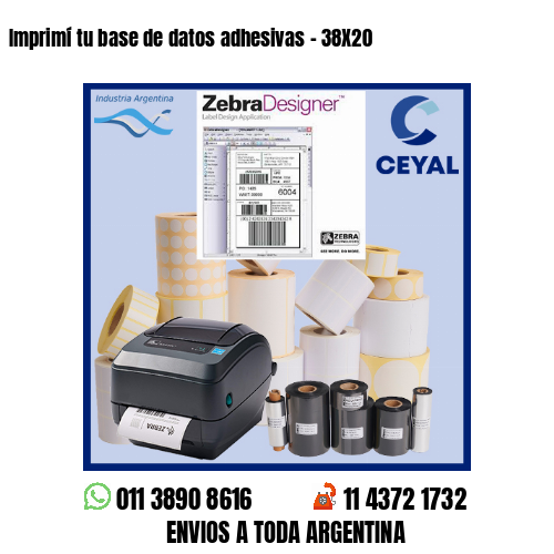 Imprimí tu base de datos adhesivas – 38X20