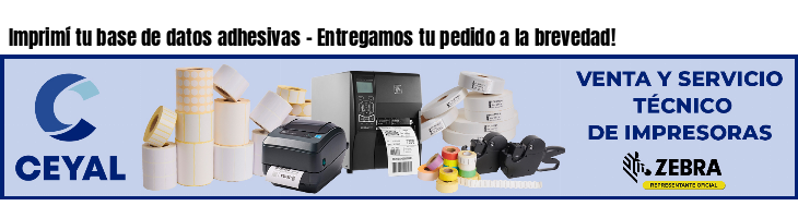Imprimí tu base de datos adhesivas - Entregamos tu pedido a la brevedad!