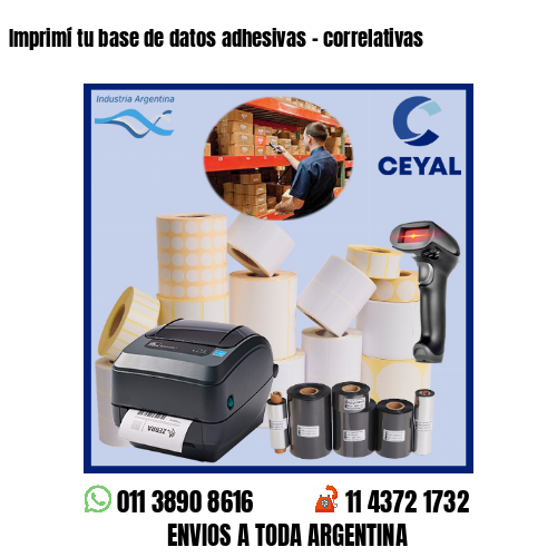 Imprimí tu base de datos adhesivas – correlativas