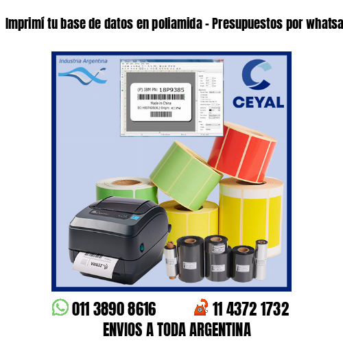 Imprimí tu base de datos en poliamida – Presupuestos por whatsapp!