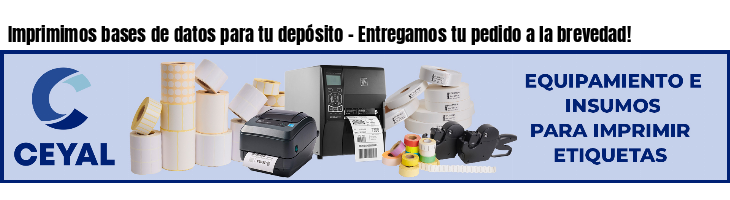 Imprimimos bases de datos para tu depósito - Entregamos tu pedido a la brevedad!