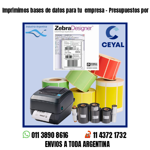 Imprimimos bases de datos para tu  empresa – Presupuestos por whatsapp!