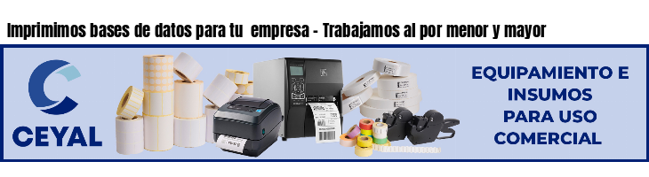 Imprimimos bases de datos para tu  empresa - Trabajamos al por menor y mayor