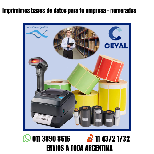 Imprimimos bases de datos para tu empresa – numeradas