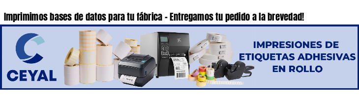 Imprimimos bases de datos para tu fábrica - Entregamos tu pedido a la brevedad!