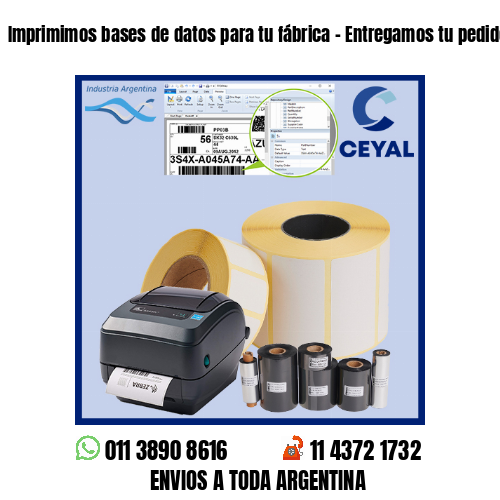 Imprimimos bases de datos para tu fábrica – Entregamos tu pedido a la brevedad!