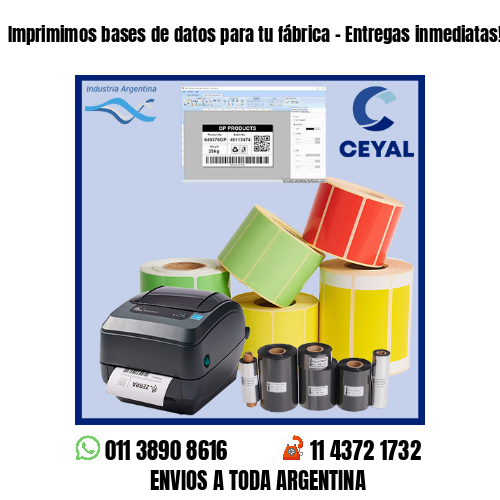 Imprimimos bases de datos para tu fábrica – Entregas inmediatas!