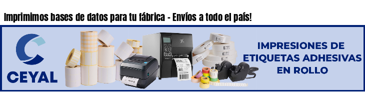 Imprimimos bases de datos para tu fábrica - Envíos a todo el país!
