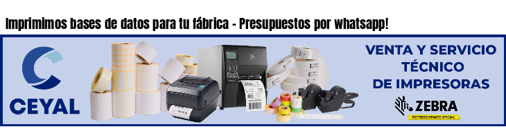 Imprimimos bases de datos para tu fábrica - Presupuestos por whatsapp!
