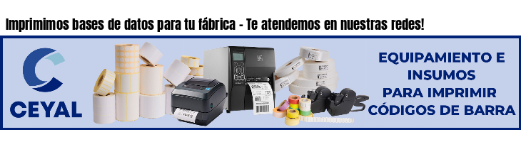 Imprimimos bases de datos para tu fábrica - Te atendemos en nuestras redes!