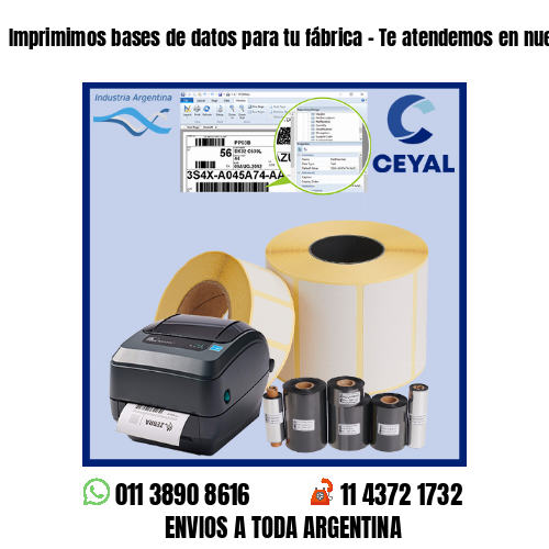 Imprimimos bases de datos para tu fábrica – Te atendemos en nuestras redes!
