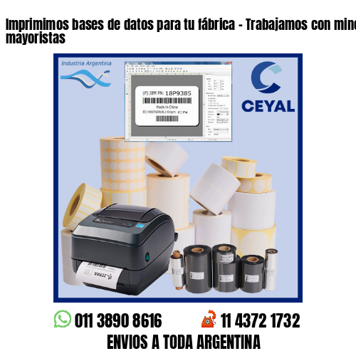 Imprimimos bases de datos para tu fábrica – Trabajamos con minoristas y mayoristas
