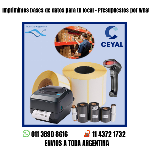 Imprimimos bases de datos para tu local – Presupuestos por whatsapp!