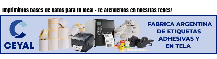 Imprimimos bases de datos para tu local - Te atendemos en nuestras redes!