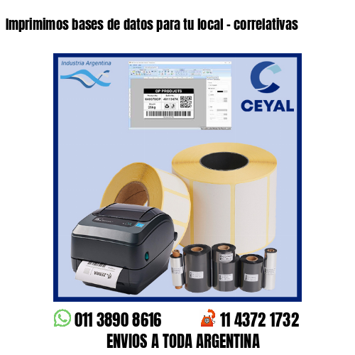 Imprimimos bases de datos para tu local – correlativas