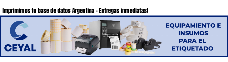 Imprimimos tu base de datos Argentina - Entregas inmediatas!