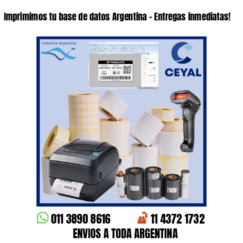 Imprimimos tu base de datos Argentina – Entregas inmediatas!