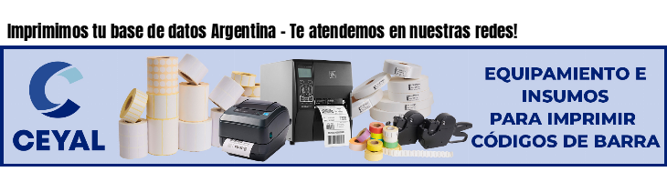 Imprimimos tu base de datos Argentina - Te atendemos en nuestras redes!